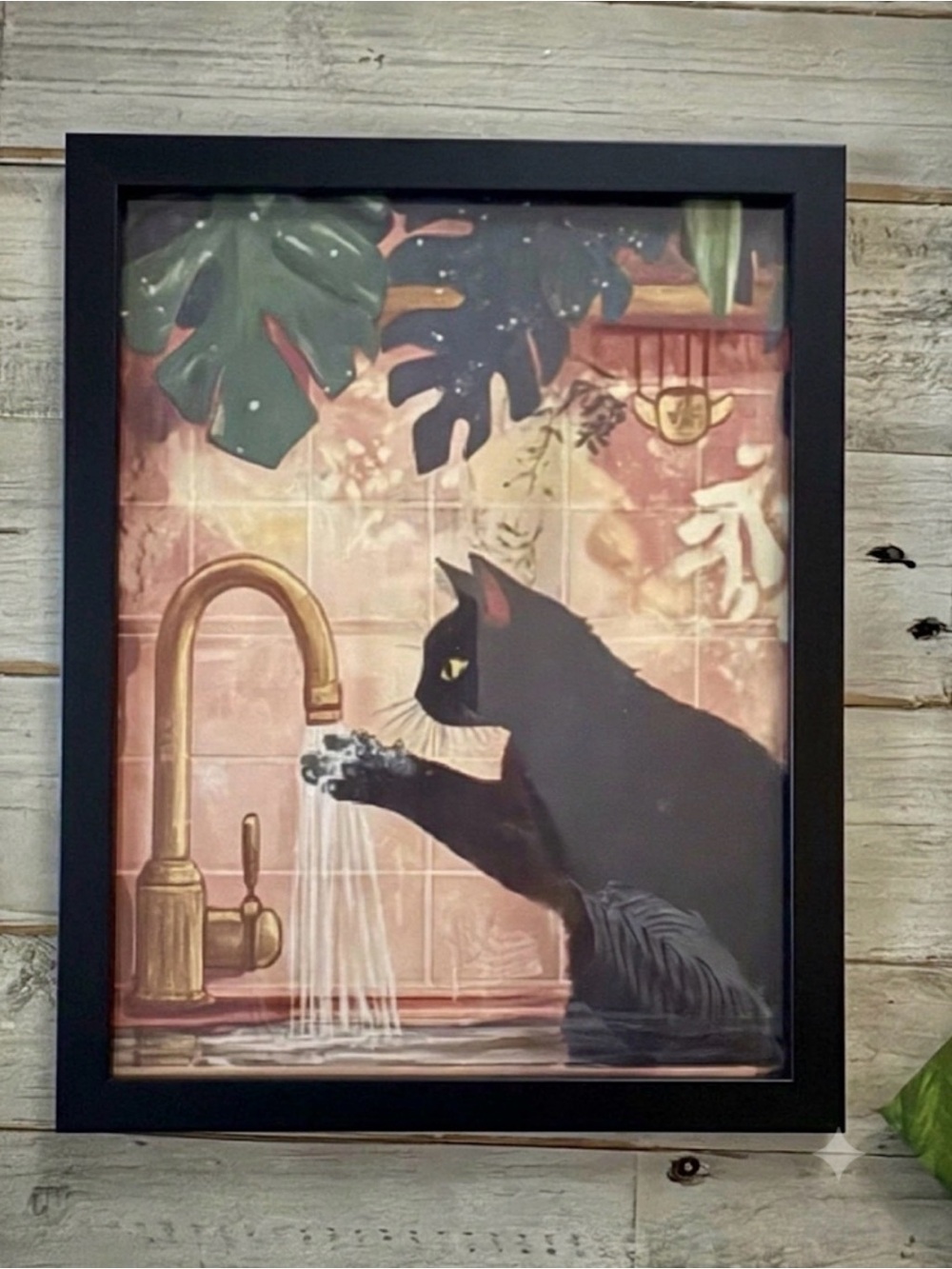 Wash Your Little Paws Print, Funny Cat Bathroom Framed 8x10” Print
